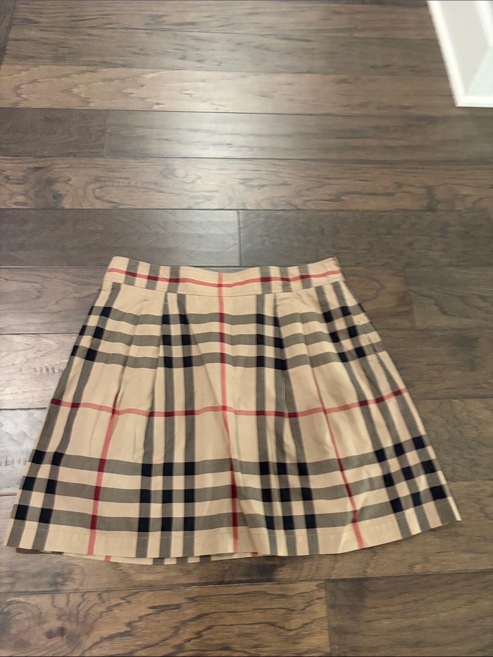 Burberry Brit Nova Check Cotton Pleated Skirt Sz 8